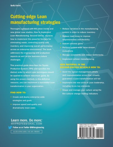 How To Implement Lean Manufacturing, Second Edition,New