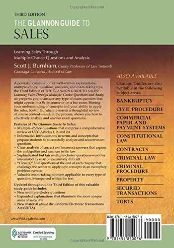 Glannon Guide To Sales: Learning Sales Through MultipleChoice Questions and Analysis,Used