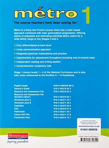 Metro 1 Pupil Book Euro Edition (Metro for 1114),Used