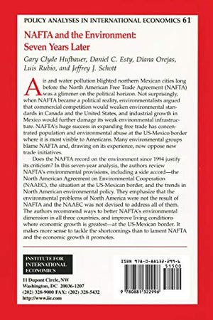 NAFTA and the Environnment: Seven Years Later (Policy Analyses in International Economics),Used