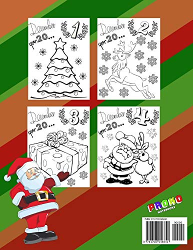 Advent Coloring Book: Christmas Calendar Workbook Colouring Activity Books For Holiday Tree (Party Favor And Mandala Meditation ,Used