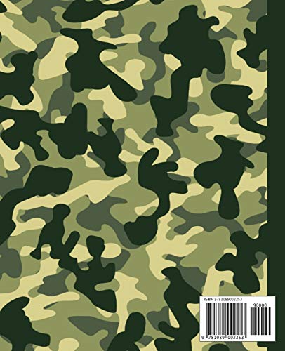 Composition Notebook: Green and Tan Camouflage Camo Pattern 7.5