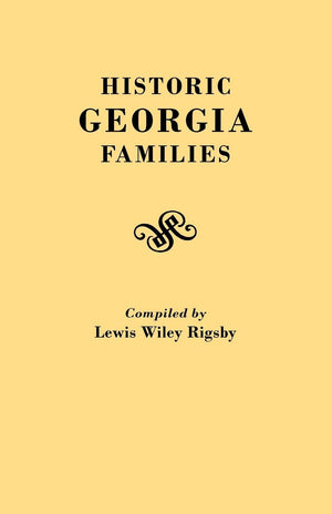 Historic Georgia Families,Used