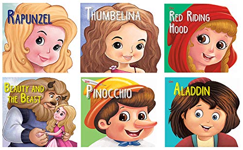 Board Books : Fairy Tales Pack 2 (Set Of 6 Books) (Rapunzel, Thumbelina, Red Riding Hood, Beauty And The Beast, Pinocchio, Aladdin) (Cutout Board Books)