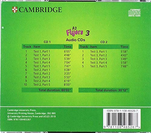 A2 Flyers 3 Audio CDs: Authentic Examination Papers (Cambridge Young Learners English Tests),Used