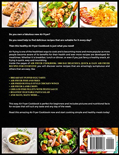 Air Fryer Cookbook: 1000 Day Delicious, Quick & Easy Air Fryer Recipes for Everyone: Easy Air Fryer Cookbook for Beginners: Heal,Used