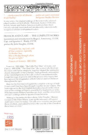 Francis And Clare: The Complete Works (Classics Of Western Spirituality (Paperback)),New