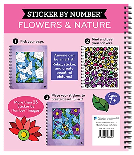 Brain Games  Sticker by Number: Flowers & Nature (28 Images to Sticker),New