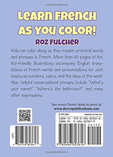 Color & Learn Easy French Phrases for Kids (Dover Little Activity Books: Language),Used