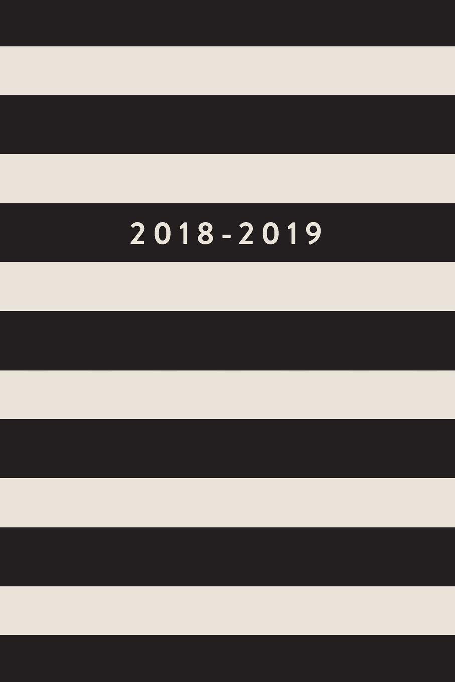 20182019: Black Stripe, July 2018  December 2019, 6 x 9 (2018 2019 18Month Daily Weekly Monthly Planner, Organizer, Agenda an,Used