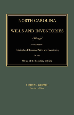 North Carolina Wills And Inventories,Used