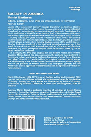Society in America (Social Science Classics),Used