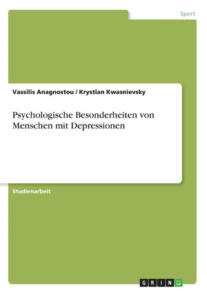 Psychologische Besonderheiten Von Menschen Mit Depressionen (German Edition),Used