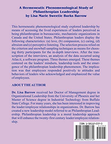 A Hermeneutic Phenomenological Study of Philanthropian Leadership,Used