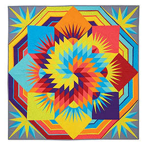 Spiral Lone Star Quilt: Strip & PaperPieced Medallion Quilt,Used