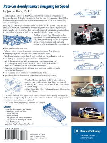 Race Car Aerodynamics: Designing for Speed (Engineering and Performance),Used