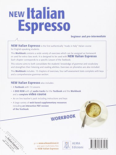 New Italian Espresso Workbook (Beginner & PreIntermediate) Italian course for English speakers,Used