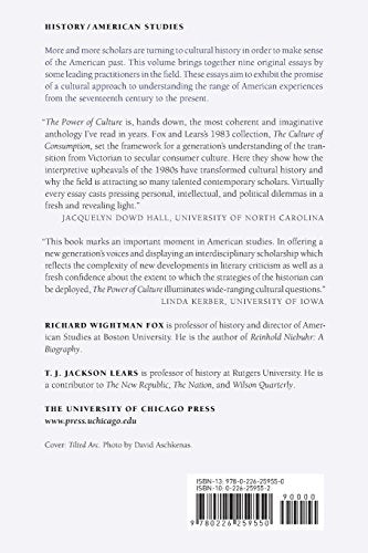 The Power of Culture: Critical Essays in American History,Used