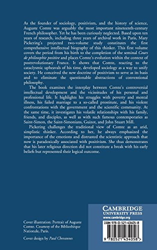 Auguste Comte: Volume 1: An Intellectual Biography (Auguste Comte Intellectual Biography),Used