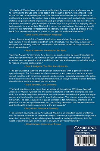 Spectral Analysis for Univariate Time Series (Cambridge Series in Statistical and Probabilistic Mathematics, Series Number 51),Used