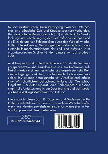 Elektronischer Datenaustausch (EDI) in Verbundgruppen (Informationsmanagement und Computer Aided Team) (German Edition),Used
