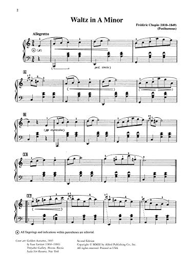 Waltz In A Minor: Posthumous For The Piano, Sheet (Alfred Masterwork Edition),New