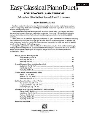 Easy Classical Piano Duets For Teacher And Student, Bk 1,New