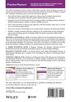 2019 The Child Psychotherapy Treatment Planner: Includes DSM5 Updates,New