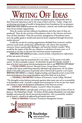 Writing Off Ideas: Taxation, Philanthropy and America's Nonprofit Foundations (Independent Studies in Political Economy),Used