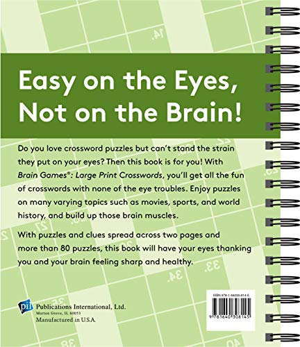 Brain Games  Crosswords Large Print (Green),Used