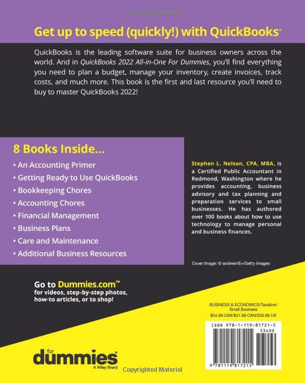 QuickBooks 2022 AllinOne For Dummies (For Dummies (Computer/Tech)),Used