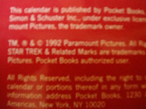 Star Trek VI Calendar 1993,Used