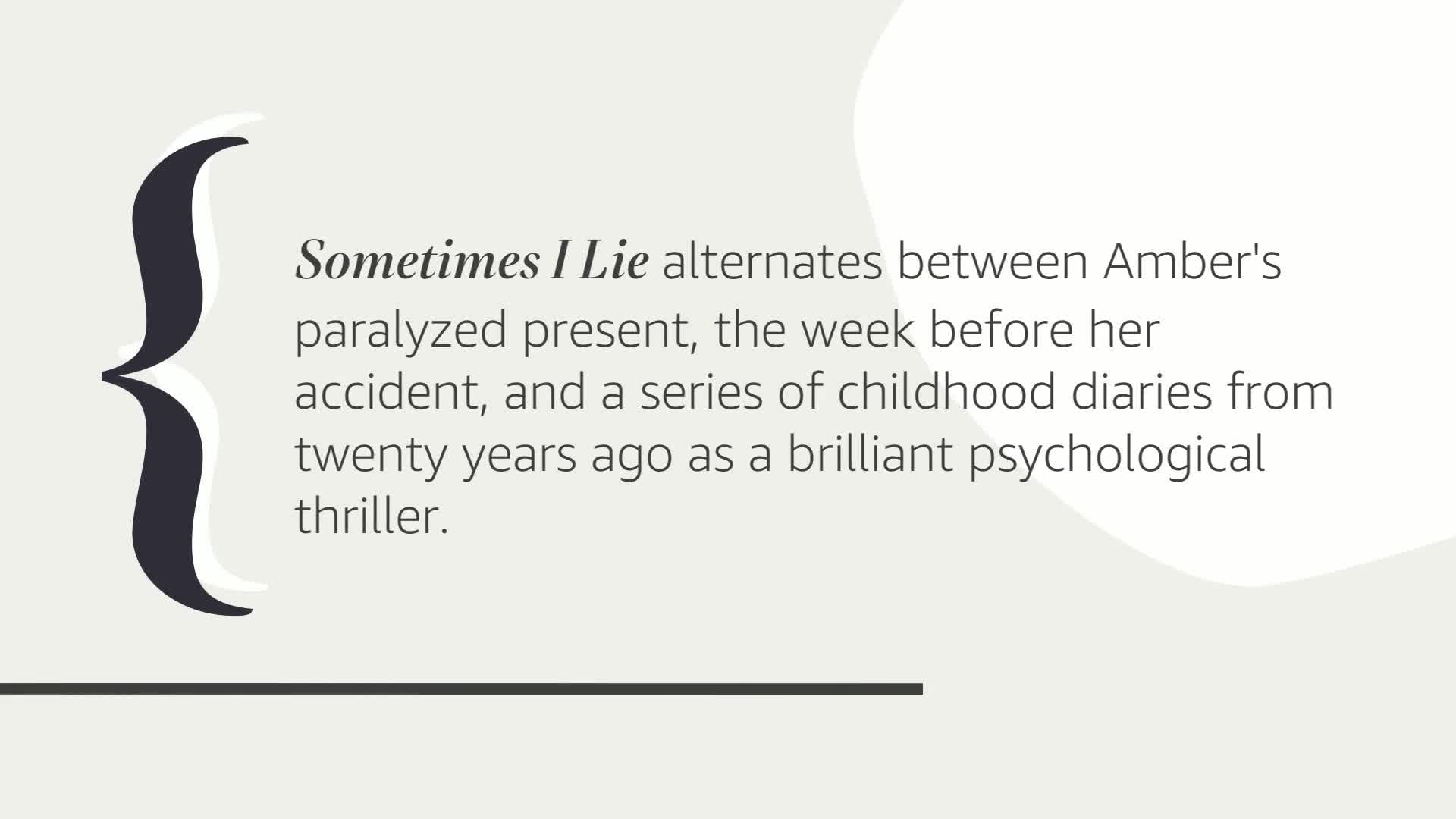 Sometimes I Lie: A Novel,Used