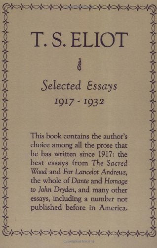Selected Essays: 19171932,Used