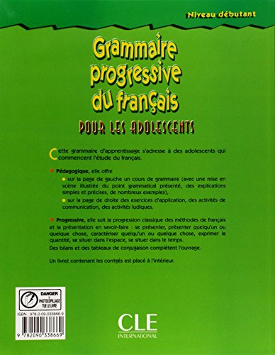 Grammaire Progressive du Francais Pour Les Adolescents: Debutant (French Edition),Used