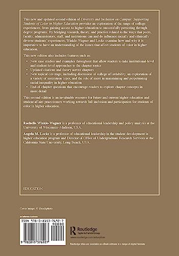 Diversity And Inclusion On Campus: Supporting Students Of Color In Higher Education (Core Concepts In Higher Education),New