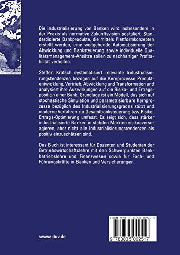 Industrialisierung in der Abwicklungs und Transformationsfunktion von Banken: Ein stochastisches Modell (German Edition),Used