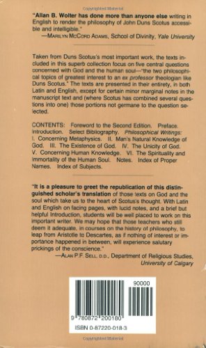 Duns Scotus  Philosophical Writings: A Selection,Used