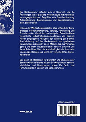 Industrialisierung von Banken: Grundlagen, Ausprgungen, Wirkungen (German Edition),Used