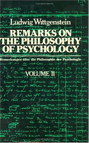 Remarks on the Philosophy of Psychology, Volume 2,Used
