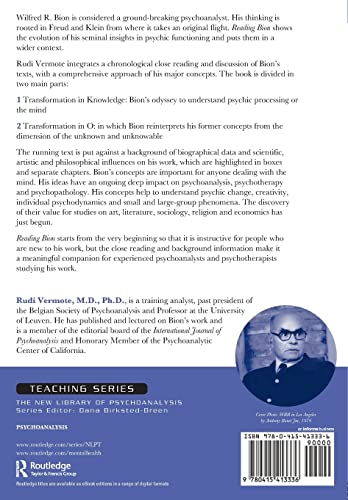 Reading Bion: The New Library of Psychoanalysis: Teaching Series,Used