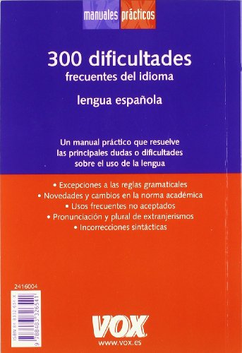 300 dificultades frecuentes del idioma (Spanish Edition),Used