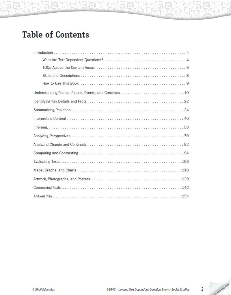 Leveled TextDependent Question Stems: Social Studies,Used