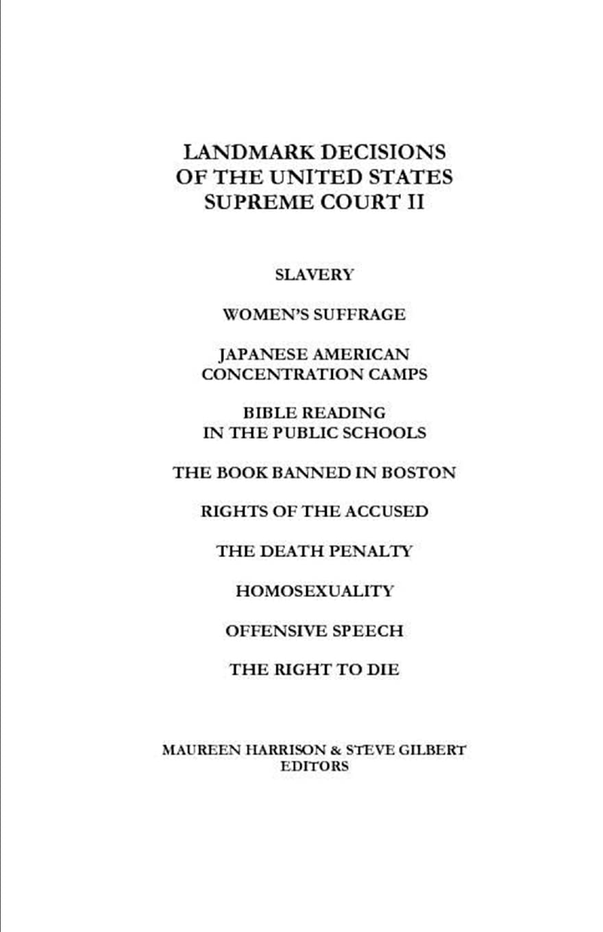Landmark Decisions of the United States Supreme Court II,Used