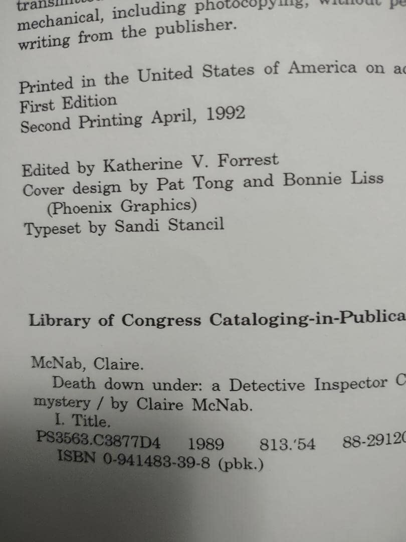 Death Down Under (A Detective Inspector Carol Ashton Mystery, No 3)