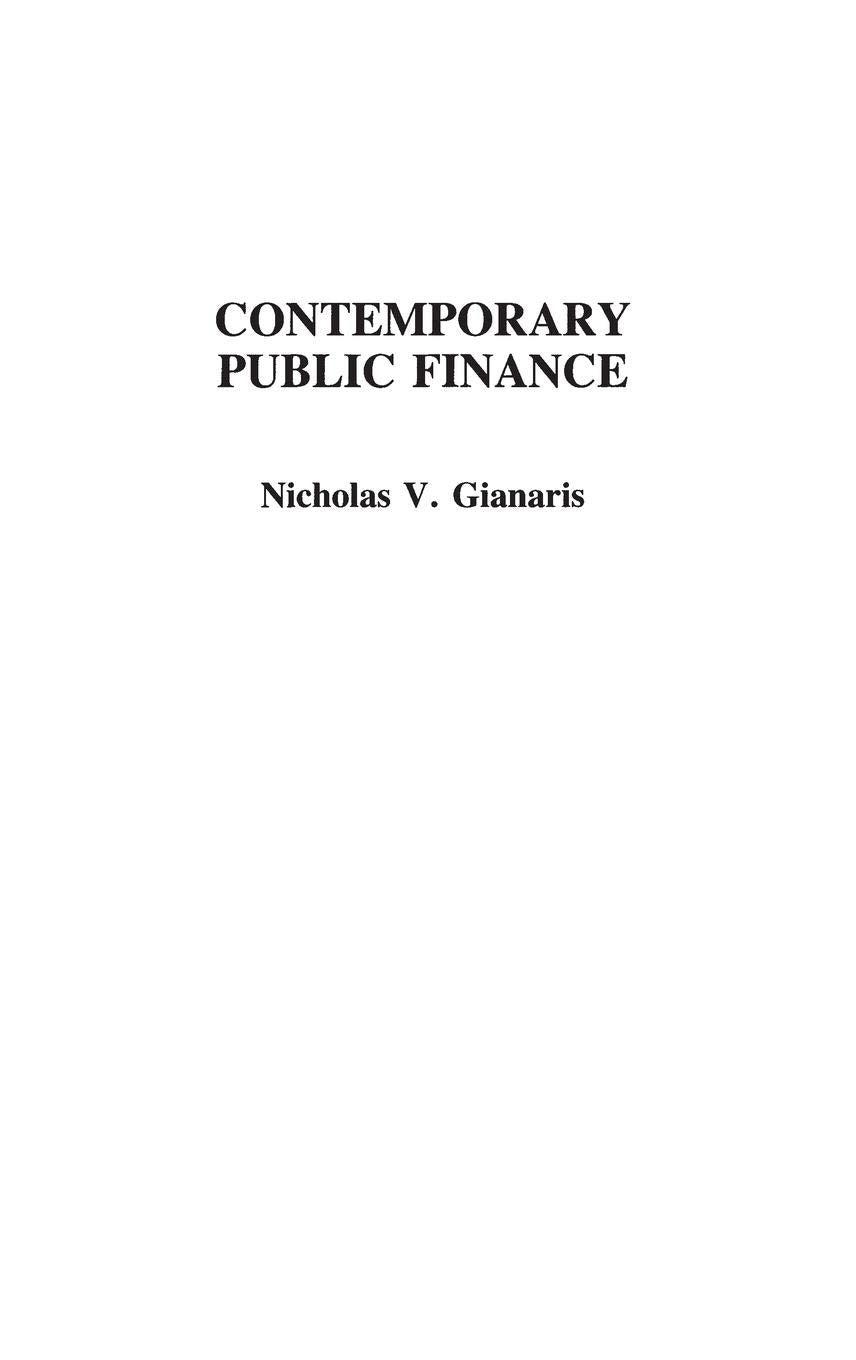 Contemporary Public Finance (Contributions in Economics and),Used