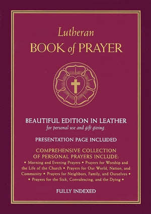 Lutheran Book Of Prayer  Burgundy Genuine Leather,New