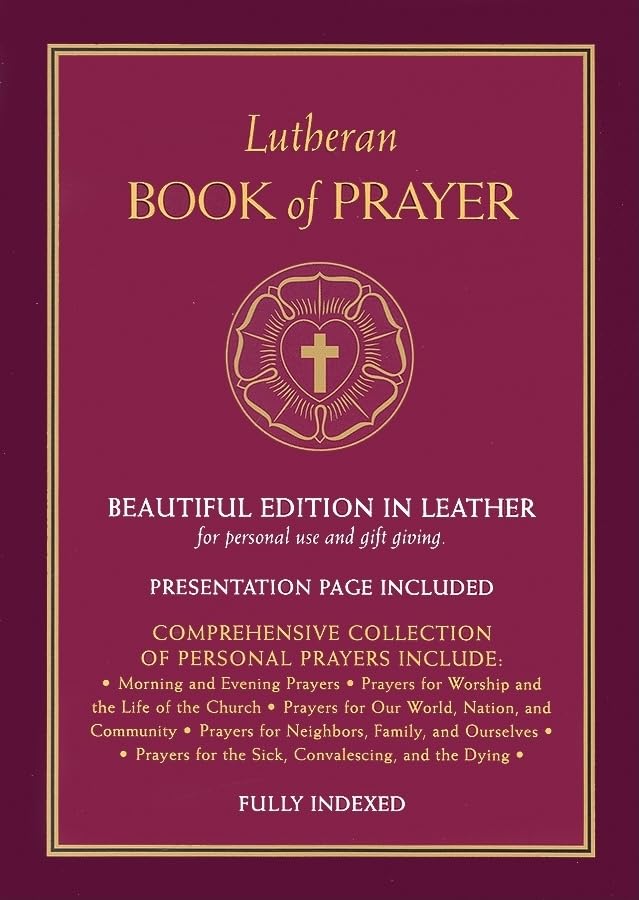 Lutheran Book Of Prayer  Burgundy Genuine Leather,New