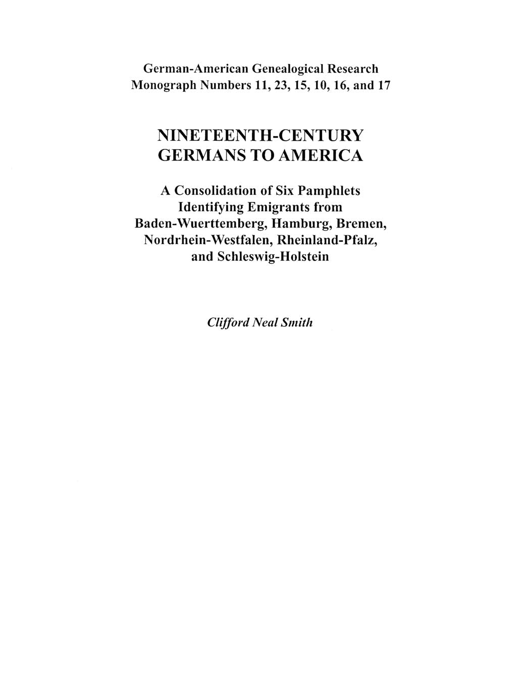 Nineteenthcentury Germans To America,Used