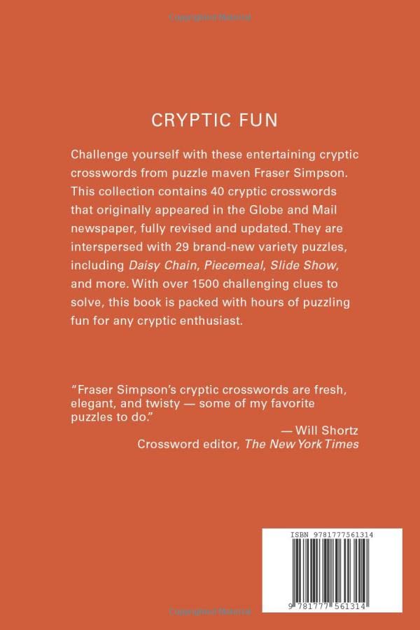 Cryptic Crosswords Volume 2 (Fraser Simpson Cryptic Crosswords),Used